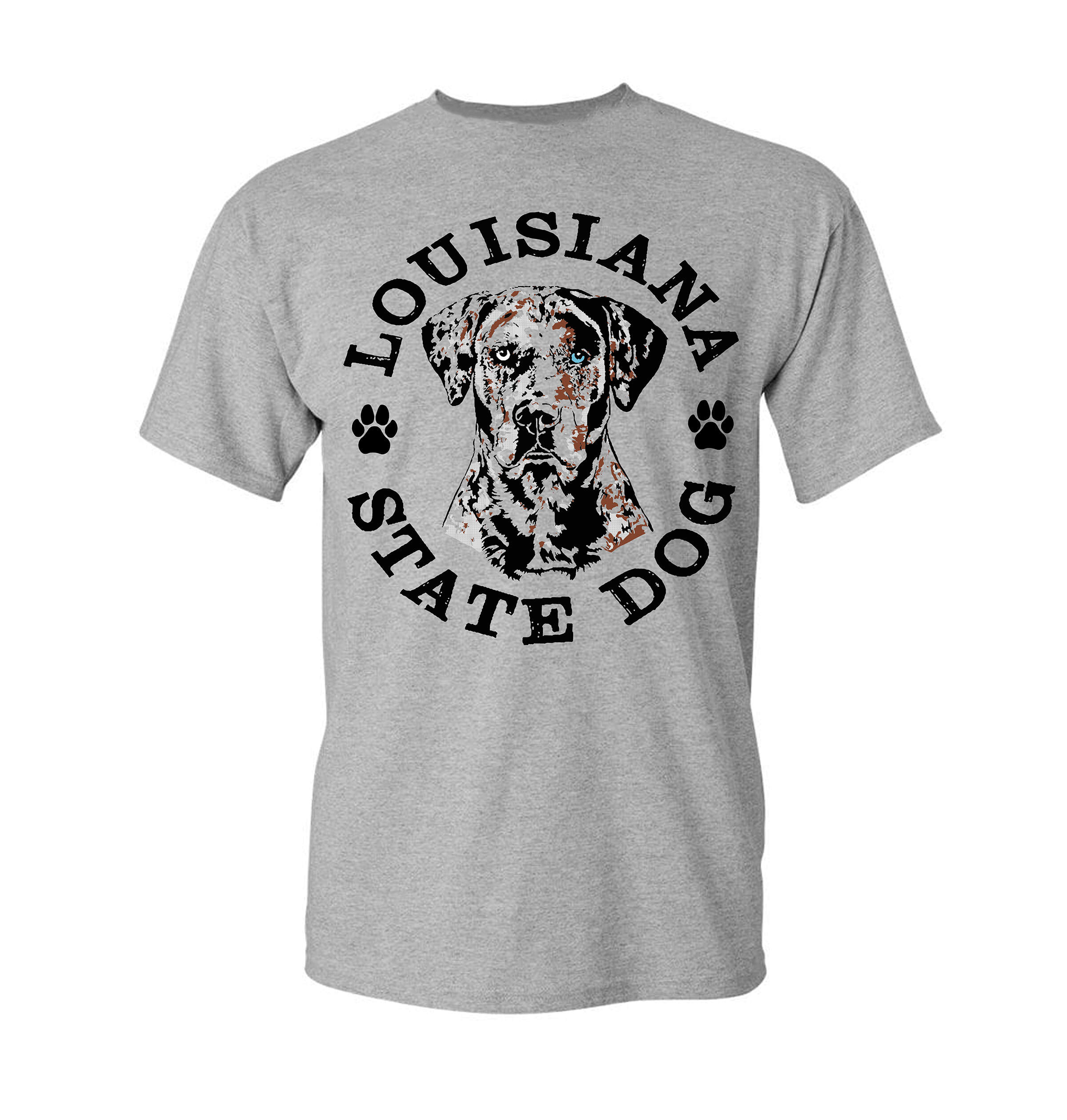 Louisiana State Dog Short Sleeve T-Shirt (S, Athletic Grey)